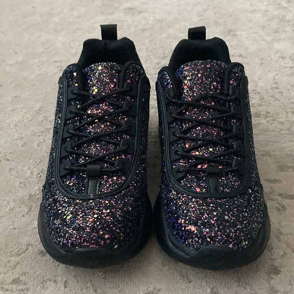 NIB Wild Diva Eddy Sz 8 Multi Color Glitter Sneakers - Picture 3 of 7